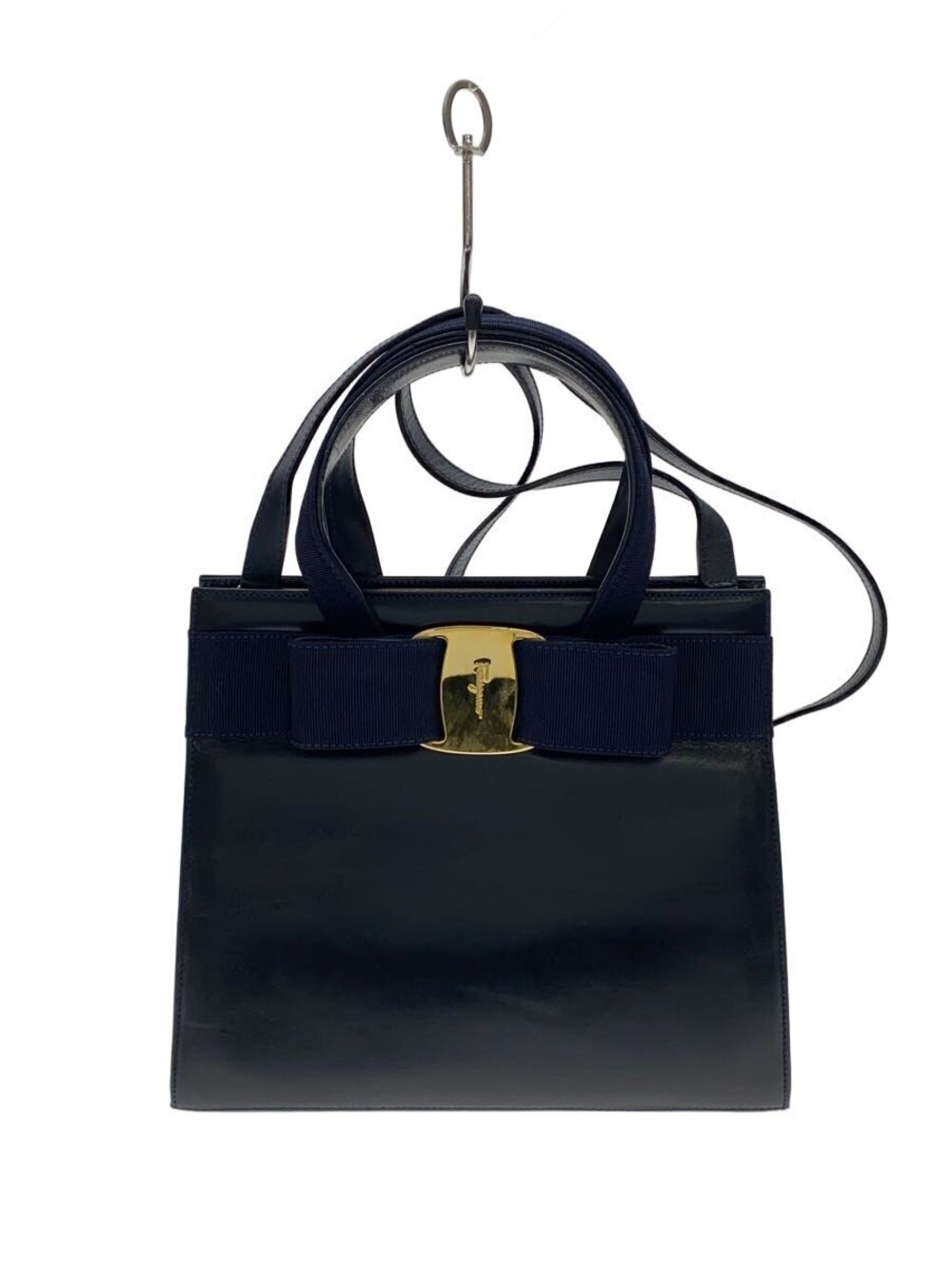 Salvatore Ferragamo Vara Handbag Navy Blue
